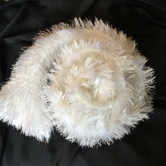 White Fluffy Scarf - Picture 1 of 2